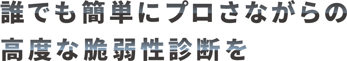 誰でも簡単にプロさながらの高度な脆弱性診断を